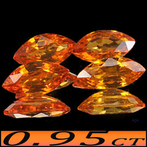 0.95ct Vivid Orange Sapphire Pair - VVS - Two Thailand Marquise Gems (Heated)