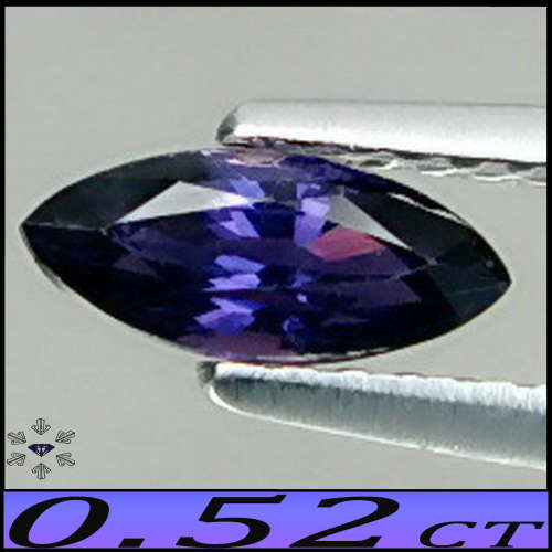 0.52ct Unheated Vivid Blue Purple Sapphire - SI - Natural Morogoro Marquise Gem