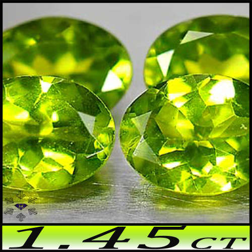 1.45ct Two Unheated Intense Green Peridot - VS - Natural Pakistan Matching Oval Pair