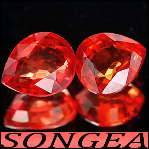 0.50ct One Intense Red Sapphire - VS - Songea Pear Gem (Heat Only)