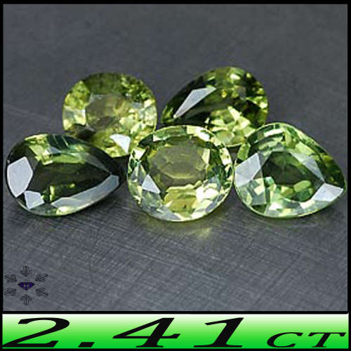 2.41ct Matching Fancy Sapphire Parcel - VS - Five Mixed Cut Bi-Colour Gems (Heated)