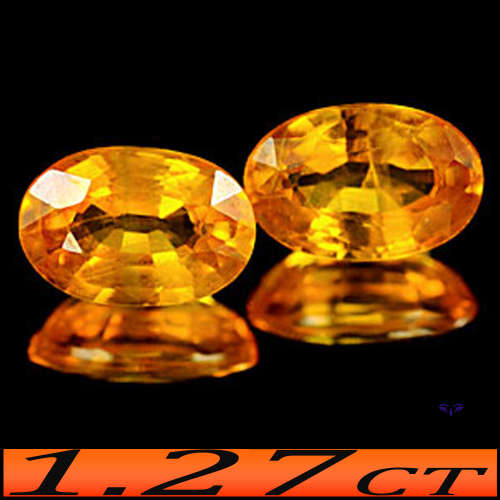 1.27ct Two Natural Yellow Sapphire - SI - Matching Oval Pair (Heat Only)