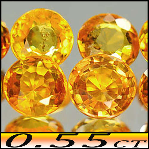 0.55ct Matching Intense Yellow Sapphire Gems - SI  - Two Songea Rounds (Heated)