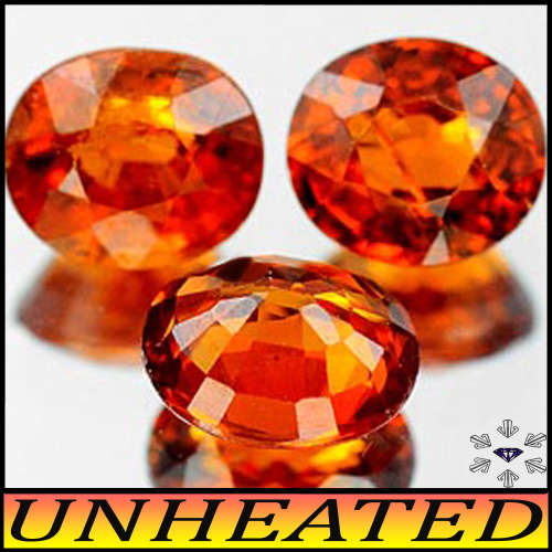 2.10ct Cinnamon Orange Spessartite Gems - VS - Three Matching Umba Valley Ovals