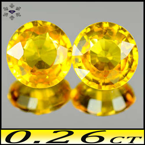 0.26ct Matching Yellow Sapphire Gems - VVS - Two Songea Rounds (Heated)
