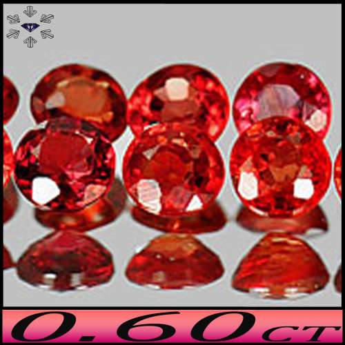 0.60ct Three Red Songea Sapphire Gems - VS - Parcel Perfect Matching Rounds (Gentle Heat)
