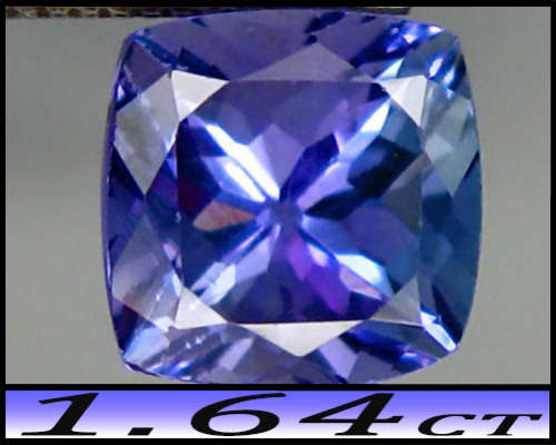 1.64ct Unheated Vivid Purplish Blue Tanzanite - SI - Exciting Natural Classic Cushion Gem