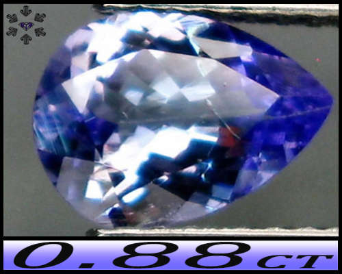 0.88ct Unheated Purplish Deep Blue Tanzanite - VS - Astonishing Natural Fancy Facet Pear