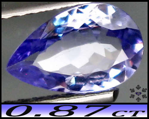 0.87ct Unheated Purplish Blue Tanzanite - SI - Arusha Natural Pear Polished Gem