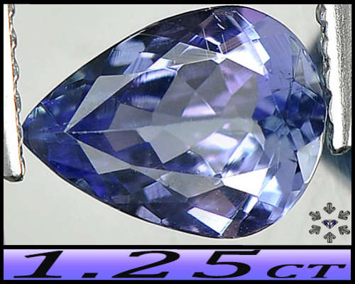 1.25ct Intense Violet Deep Blue Tanzanite - VS - Unheated Arusha Tanzania Pear Gem