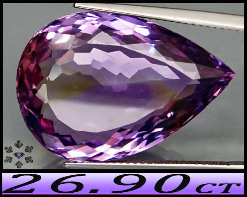 26.90ct Golden to Deep Purple Bolivian Ametrine - VS - Perfect Polished Unheated Pear