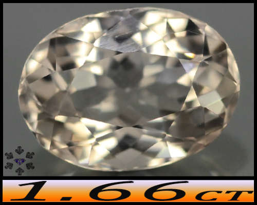 1.66ct Peach Pink Madagascar Morganite - VS - Natural Unheated Oval Gem