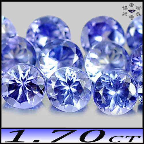 1.70ct Fifteen Violet Deep Blue Tanzanite Gems - VS - Matching Multi-Facet Rounds (Gentle Heat)