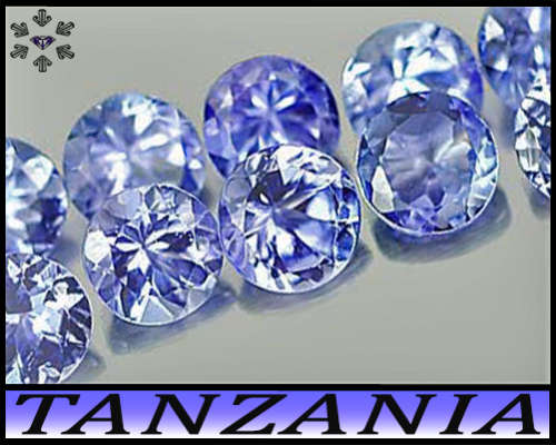 0.82ct Matching Violet Deep Blue Tanzanite - VS - Five Natural Brilliant Round Gems (Heated)