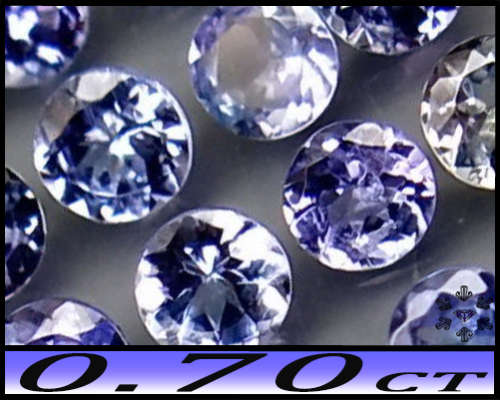 0.70ct Natural Purplish Deep Blue Tanzanite - VS - Five Matching Fancy Rounds (Heated Gently)