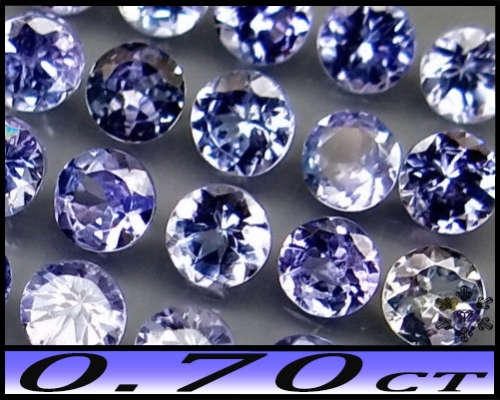 0.70ct Five Purplish Deep Blue Tanzanite - VS - Matching Unheated Brilliant Round Gems