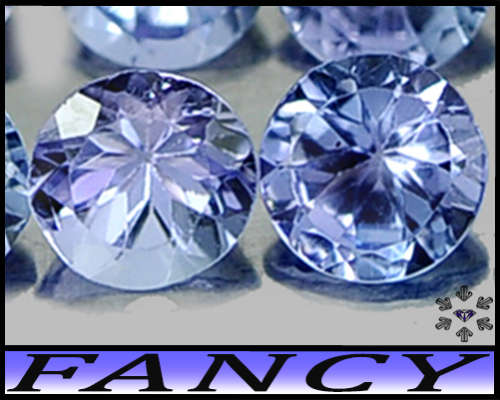 0.86ct Five Violet Blue Tanzanite Gems - VS - Matching Natural Fancy Rounds (Heated)