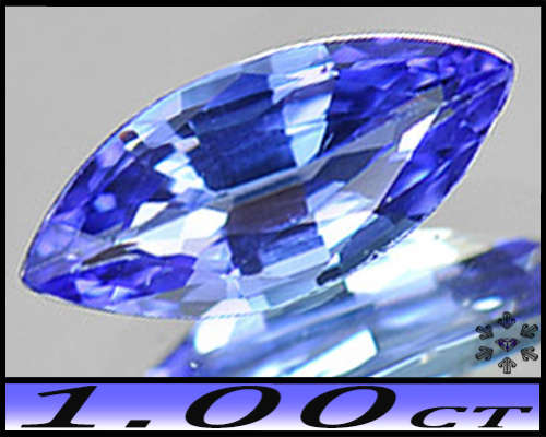 1.00ct Intense Violet Deep Blue Tanzanite - VS - Magnificent Faceted Marquise (Gently Heated)