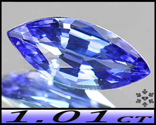 1.01ct Arusha Violet Intense Blue Tanzanite - VS - Natural Modern Multi-Facet Marquise