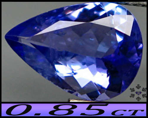 0.85ct Intense Purplish Vivid Blue Tanzanite - SI - Unheated Natural Fancy Faceted Pear