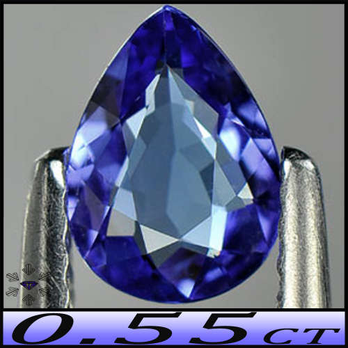 0.55ct Natural Violet Intense Blue Tanzanite - VVS - Arusha Fancy Facet Pear (Gentle Heat)