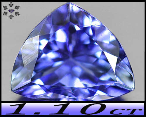 1.10ct Vivid Violet Intense Blue Tanzanite  VVS - Natural Arusha Fancy Trilliant (Gently Heated)