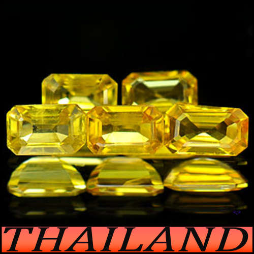 1.31ct Pair Vivid Yellow Sapphire Gems - VVS -  Two Matching Brilliant Stepped Octagons (Heated)