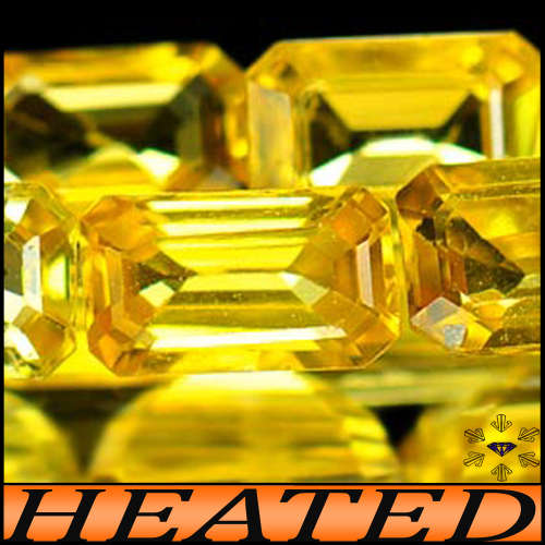 1.33ct Two Intense Yellow Sapphire Gems - VS - Matching Natural Songea Octagons
