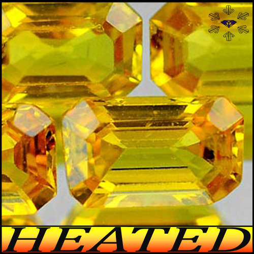 1.15ct Two Vivid Yellow Sapphire - VS - Matching Combined Octagon Pair