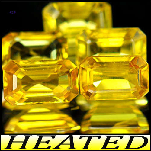 1.30ct Vivid Yellow Brilliant Sapphire Pair - VVS - Two Matching Stepped Octagons