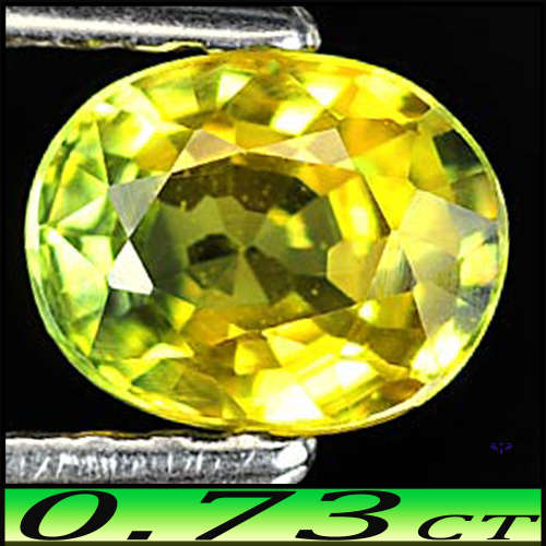 0.73ct Party Colour Greenish Yellow Sapphire - VS - Modern Natural Oval Gem (Heat)