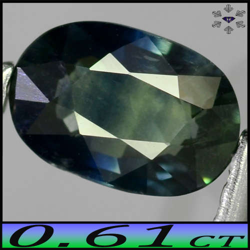 0.65ct Untreated Greenish Blue Sapphire - SI - Natural Fancy Australia Oval