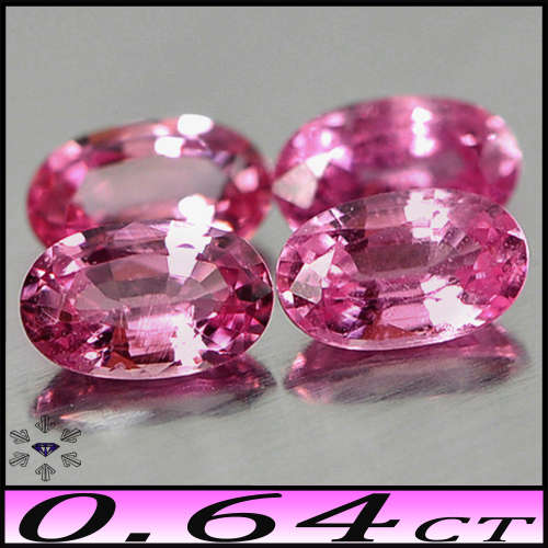 0.64ct Two Vivid Pink Ceylon Sapphire - VVS - Pair Matching Natural Ovals (Gentle Heat)