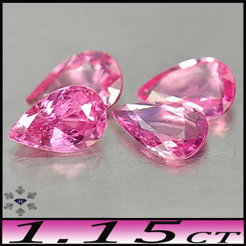 1.15ct Two Madagascan Deep Pink Sapphires - VS - Matching Rare Natural Pair Pears (Heated)