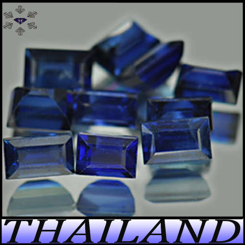 1.05ct Matching Deep Blue Sapphire Gems - VS - Ten Natural Baguettes (Gentle Heat)