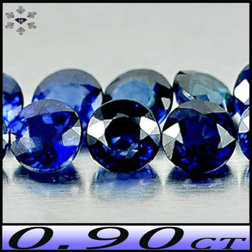 0.90ct Three Intense Blue Ceylon Sapphire - VVS - Matching Brilliant Round Gems (Heated)