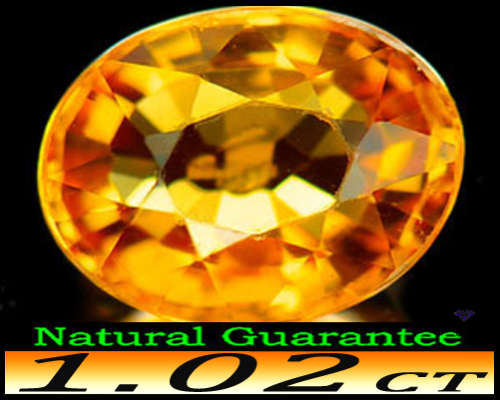 1.02ct Natural Intense Orange Sapphire - VS - Unheated Fancy Thailand Oval