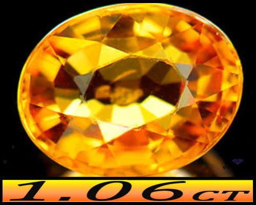 1.06ct Unheated Intense Orange Sapphire - VS - Interesting Natural Clean Oval Gem
