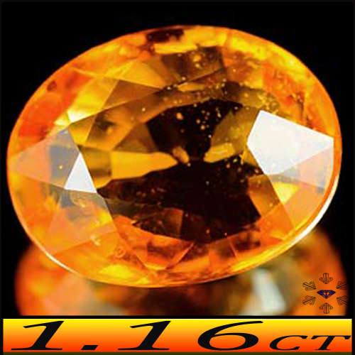 1.16ct Songea Gem Orange Sapphire - SI - Genuine Natural Oval (Heat Only)