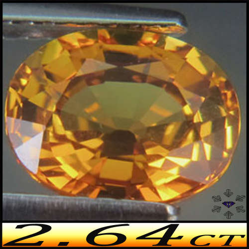 2.64ct Flawless Yellow Oval Sapphire - IF - Lab Created Oval (Synthetic Corundum)