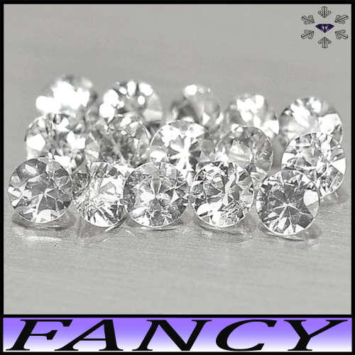 0.29ct Matching Diamond White Sapphire - VVS - Five Sri-Lankan Brilliant Round Gems