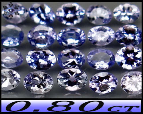 0.80ct Four Intense Violet Blue Unheated Tanzanite - VVS - Matching Brilliant Oval Gem Parcel