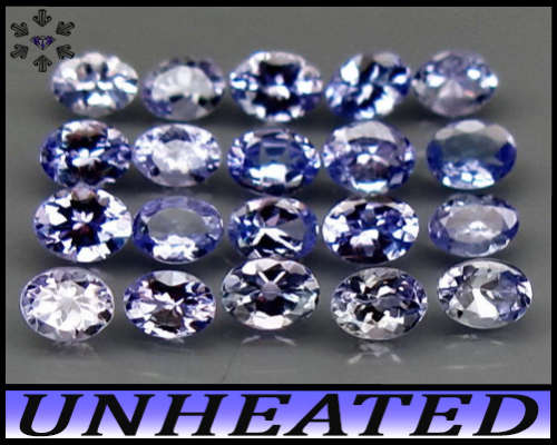 0.86ct Intense Violet Blue Matching Tanzanite - VS - Four Unheated Brilliant Oval Gems