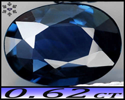 0.62ct Natural Vivid Deep Blue Sapphire - VS - Unheated Thailand Oval Gem