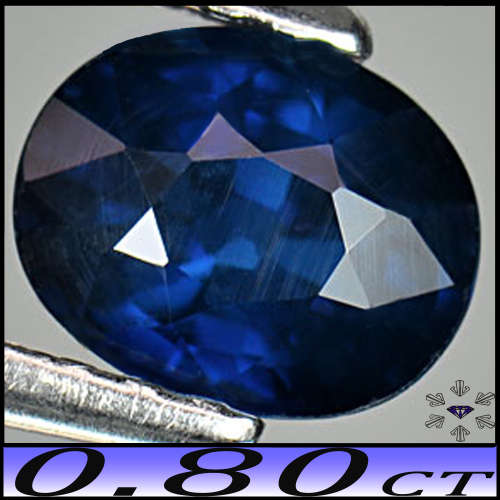 0.80ct Natural Medium Deep Blue Sapphire - SI - Stunning Bangkaja Thailand Oval (Heated)