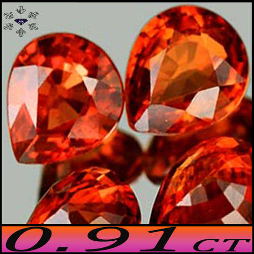 0.91ct Deep Orangey Intense Red Sapphire - VS - Two Matching Songea Pears (Gentle Heat)