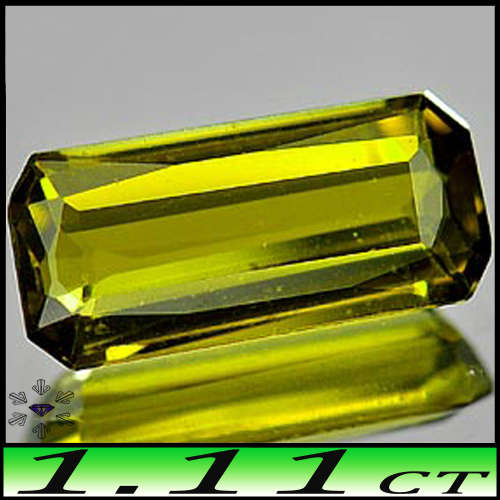 1.11ct Nigerian Yellowish Green Tourmaline - VVS  - Unheated Fancy Diamond Facet Octagon