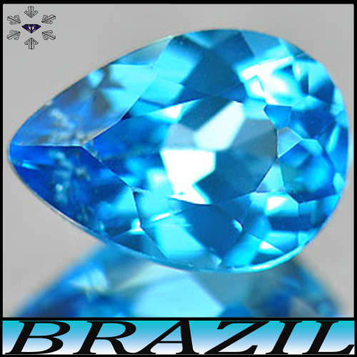 2.02ct Intense Swiss Blue Topaz - VVS -  Modern Multi-Facect Pear Gem