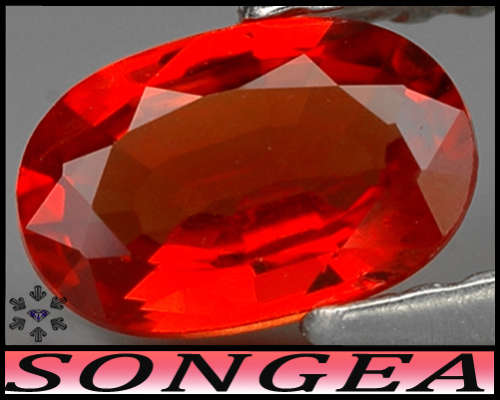 0.61ct Stunning Orangey Intense Red Sapphire - VVS - Perfectly Polished Tanzania Oval (Heated)