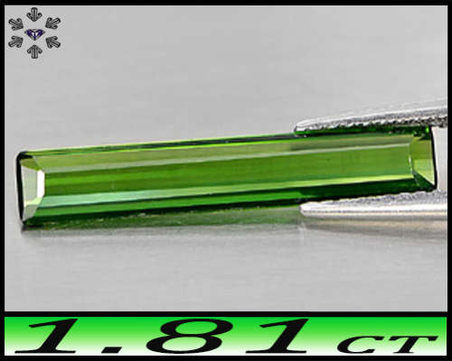 1.81ct Untreated Nigerian Tourmaline Gem - SI - Slightly Yellowish Green Fancy Baguette
